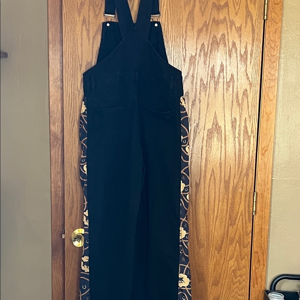 Black Overalls with Brown Graphic Side Panels - Picture 4 of 4